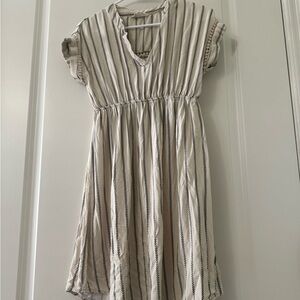 Striped Dress in Cream and Black